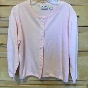 AW Sport Cardigan pink petite Medium. 60% cotton 40% polyester. Long sleep.